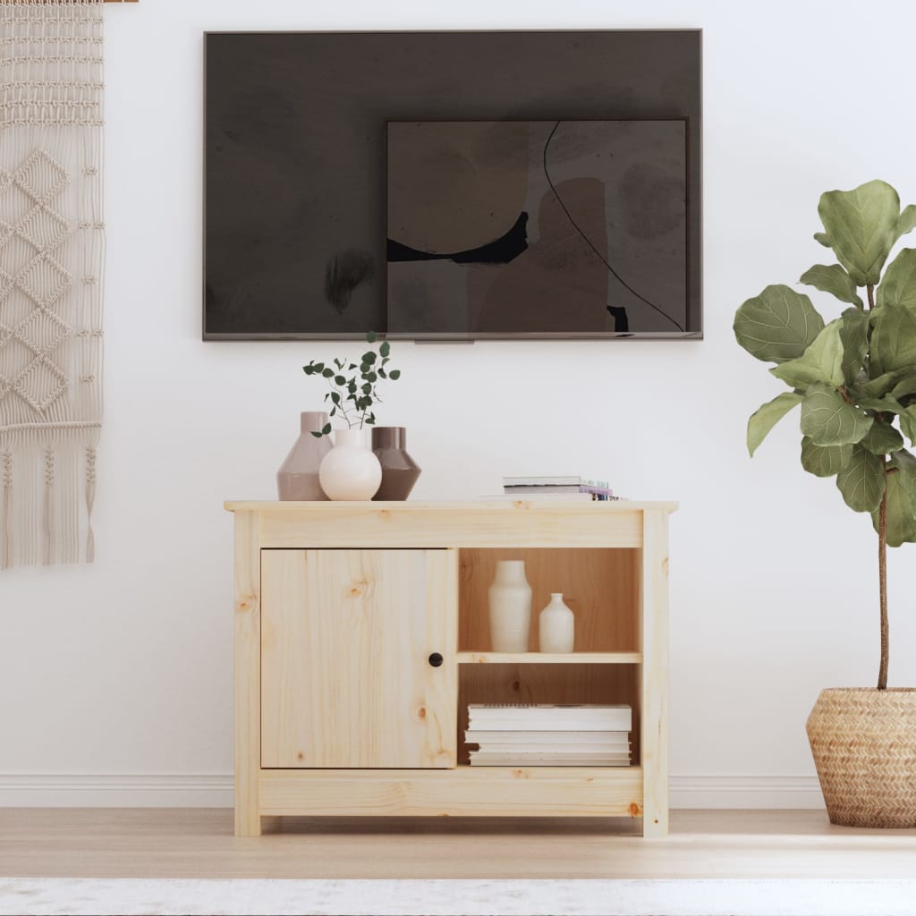 Szafka pod telewizor, 70x36,5x52 cm, lite drewno sosnowe