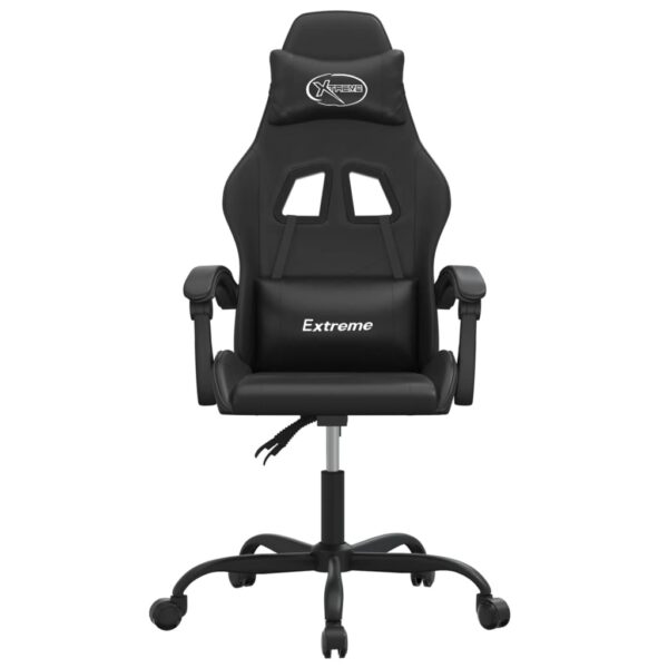 Obrotowy fotel gamingowy, czarno, sztuczna skóra - obrazek 3