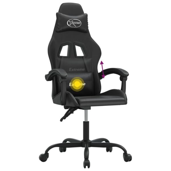 Obrotowy fotel gamingowy, czarno, sztuczna skóra - obrazek 11
