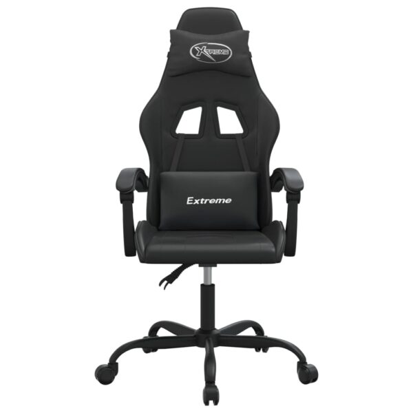 Obrotowy fotel gamingowy, czarno, sztuczna skóra - obrazek 3