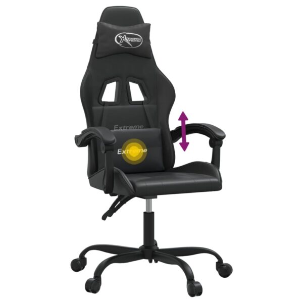 Obrotowy fotel gamingowy, czarno, sztuczna skóra - obrazek 11