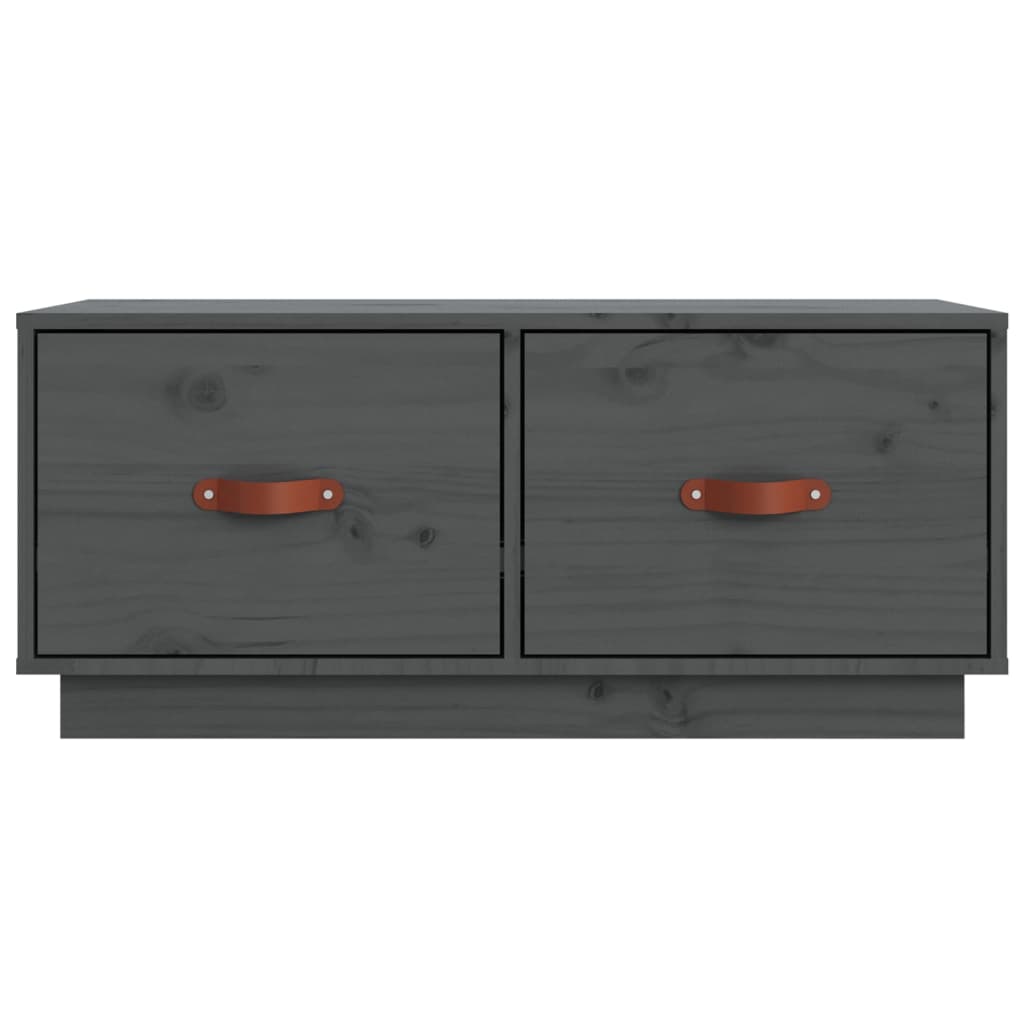 Szafka pod TV, szara, 80x34x35 cm, lite drewno sosnowe - obrazek 6