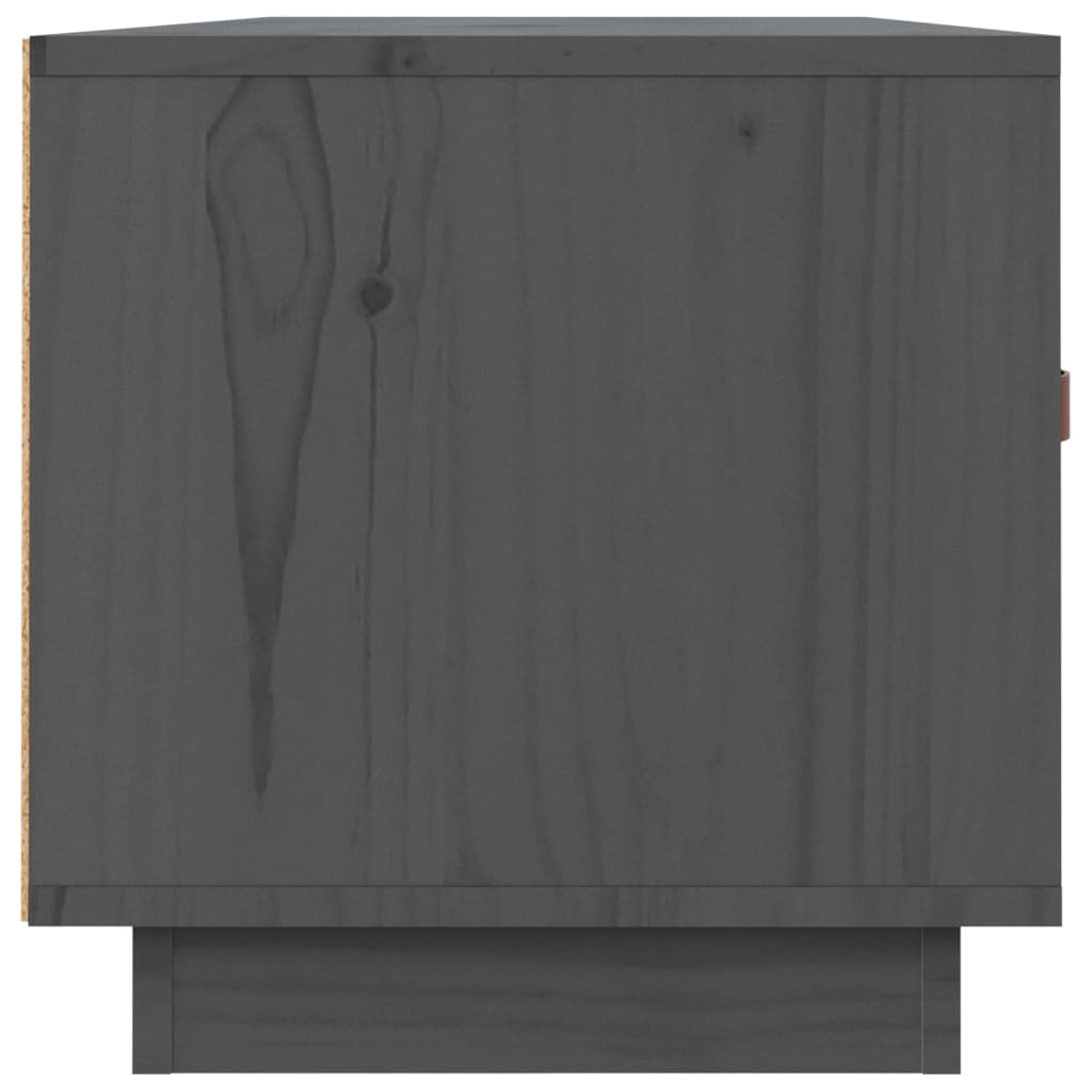 Szafka pod TV, szara, 80x34x35 cm, lite drewno sosnowe - obrazek 8