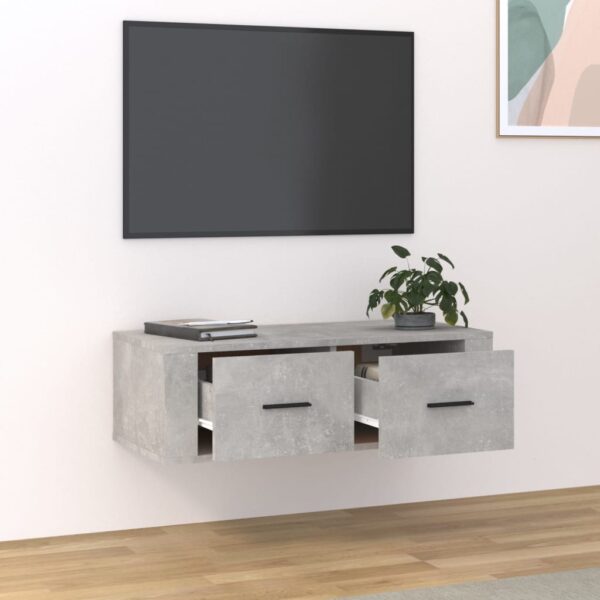 Wisząca szafka TV, szarość betonu, 80x36x25 cm - obrazek 3