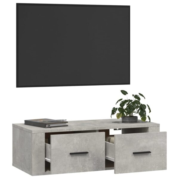 Wisząca szafka TV, szarość betonu, 80x36x25 cm - obrazek 5