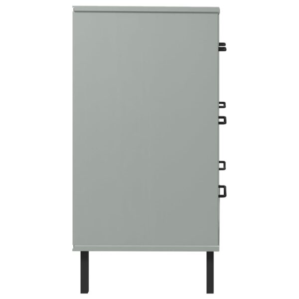 Komoda OSLO z 3 szufladami, szara, 77x40x79,5 cm, lite drewno - obrazek 6