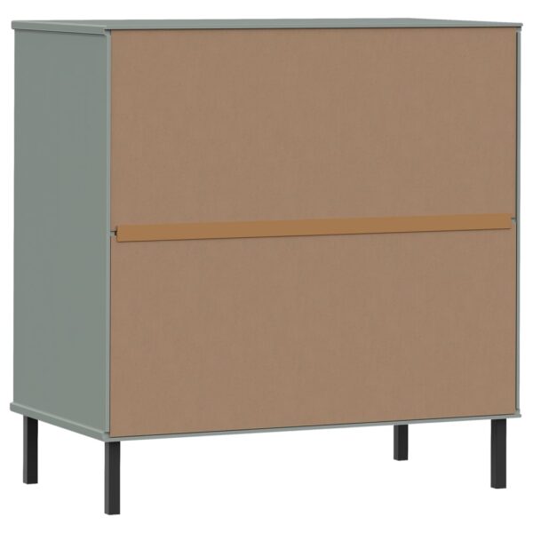 Komoda OSLO z 3 szufladami, szara, 77x40x79,5 cm, lite drewno - obrazek 7