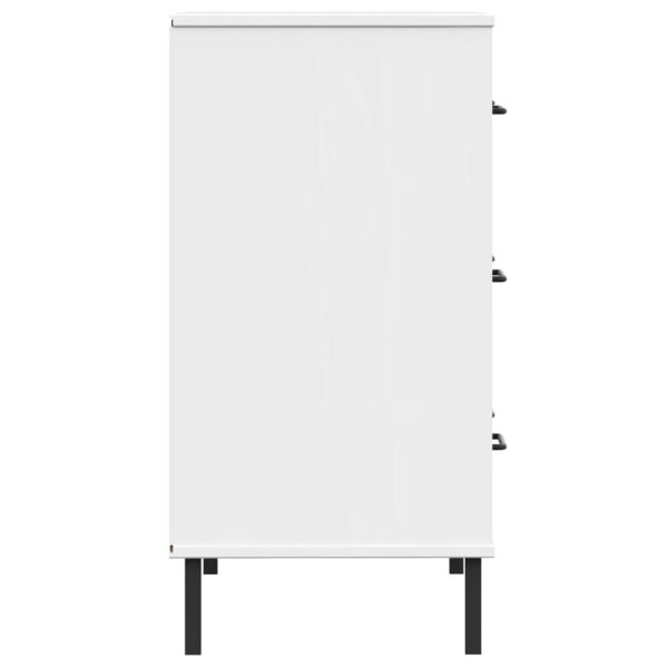 Komoda OSLO z 3 szufladami, biała, 77x40x79,5 cm, lite drewno - obrazek 6