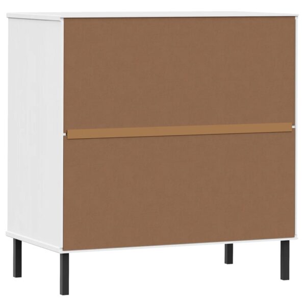 Komoda OSLO z 3 szufladami, biała, 77x40x79,5 cm, lite drewno - obrazek 7
