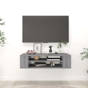 Wisząca szafka pod TV, szary dąb sonoma, 100x30x26,5 cm
