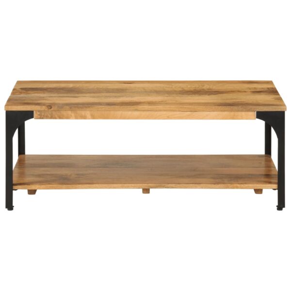 2-poziomowy stolik kawowy, 100x55x38 cm, drewno mango i stal - obrazek 2
