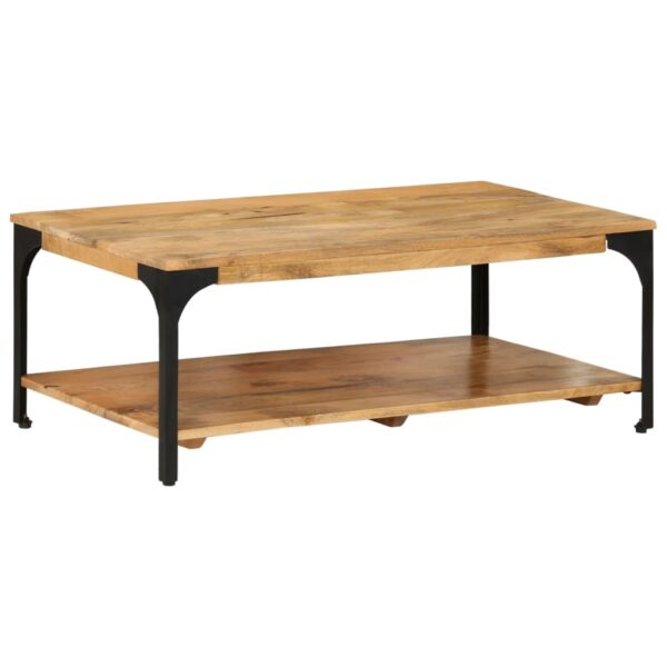 2-poziomowy stolik kawowy, 100x55x38 cm, drewno mango i stal - obrazek 11