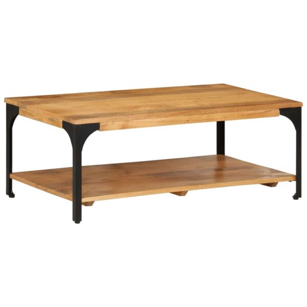 2-poziomowy stolik kawowy, 100x55x38 cm, drewno mango i stal - obrazek 8