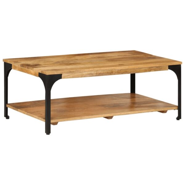 2-poziomowy stolik kawowy, 100x55x38 cm, drewno mango i stal - obrazek 9