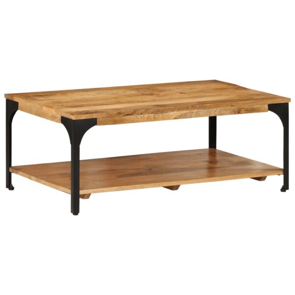 2-poziomowy stolik kawowy, 100x55x38 cm, drewno mango i stal - obrazek 10