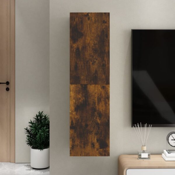 Wisząca szafka telewizyjna, przydymiony dąb, 30,5x30x110 cm