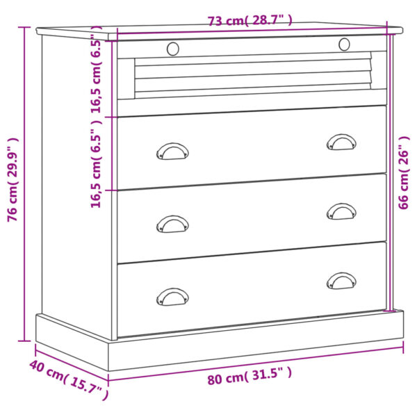 Komoda VIGO, 80x40x76 cm, lite drewno sosnowe - obrazek 9
