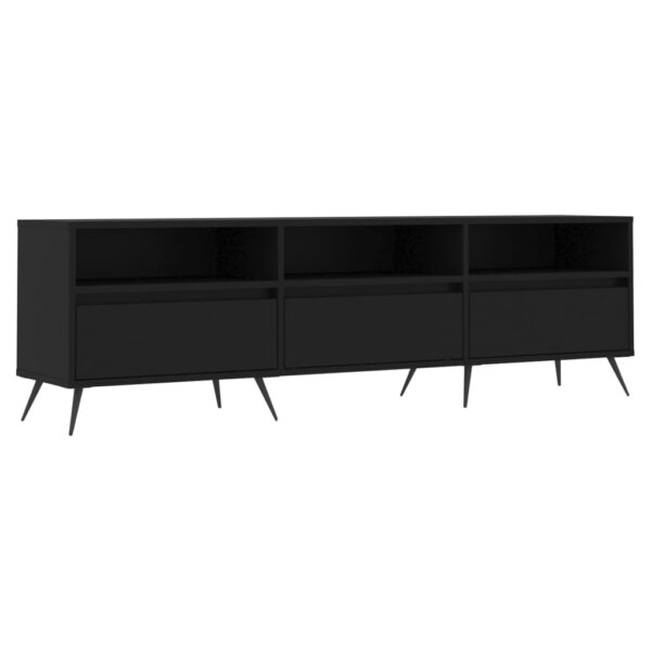 Szafka pod TV, czarna, 150x30x44,5 cm, materiał drewnopochodny - obrazek 2