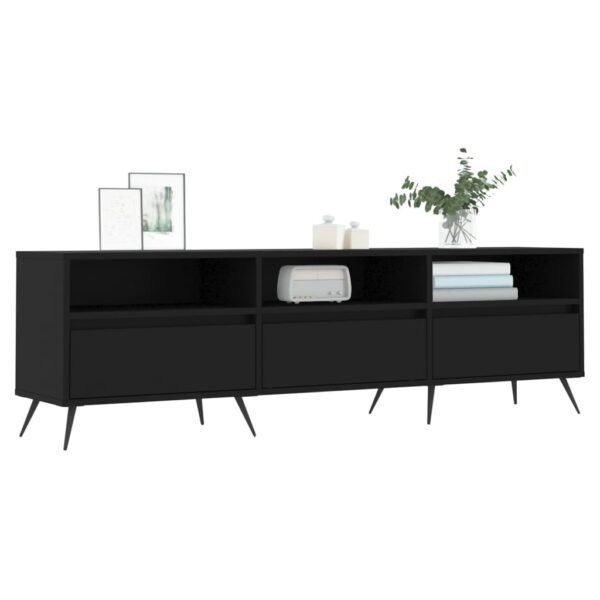 Szafka pod TV, czarna, 150x30x44,5 cm, materiał drewnopochodny - obrazek 3