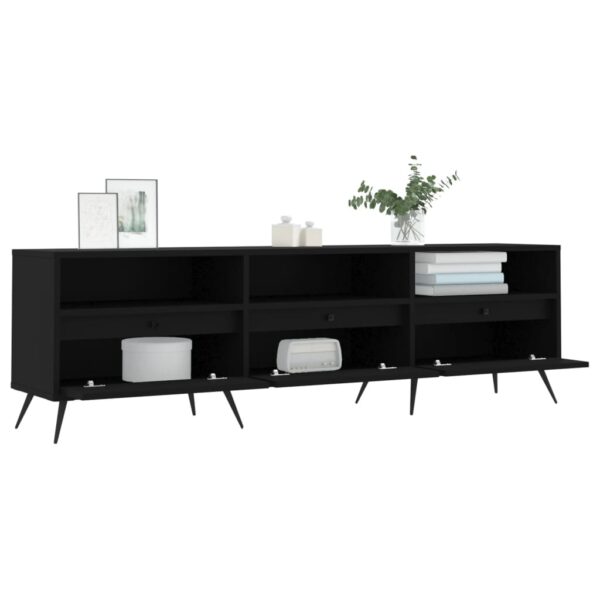 Szafka pod TV, czarna, 150x30x44,5 cm, materiał drewnopochodny - obrazek 4
