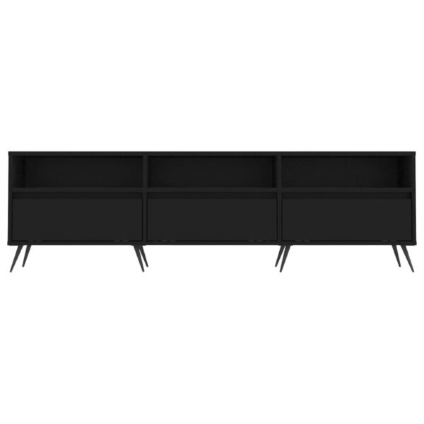 Szafka pod TV, czarna, 150x30x44,5 cm, materiał drewnopochodny - obrazek 5