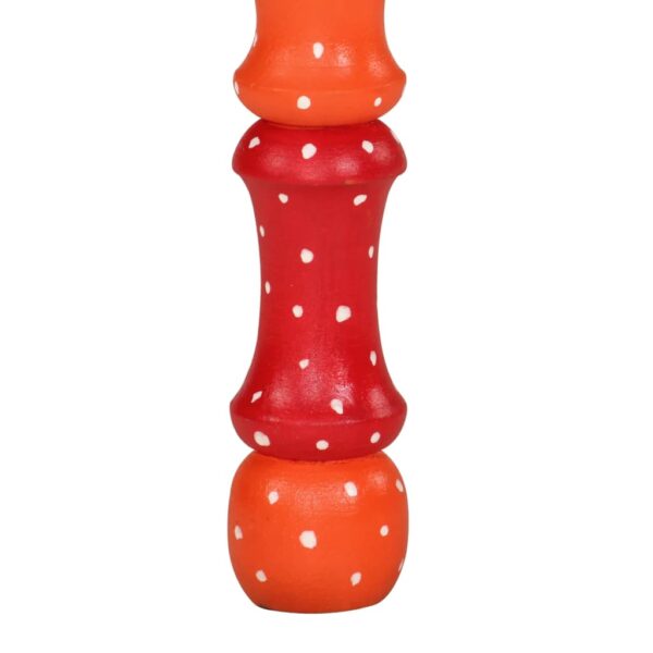 Stolik kawowy, pomarańczowy, ręcznie malowany, drewno mango - obrazek 6
