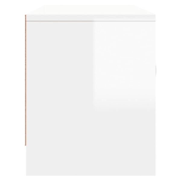 Szafka pod telewizor, wysoki połysk, biała, 102x30x37,5 cm - obrazek 7