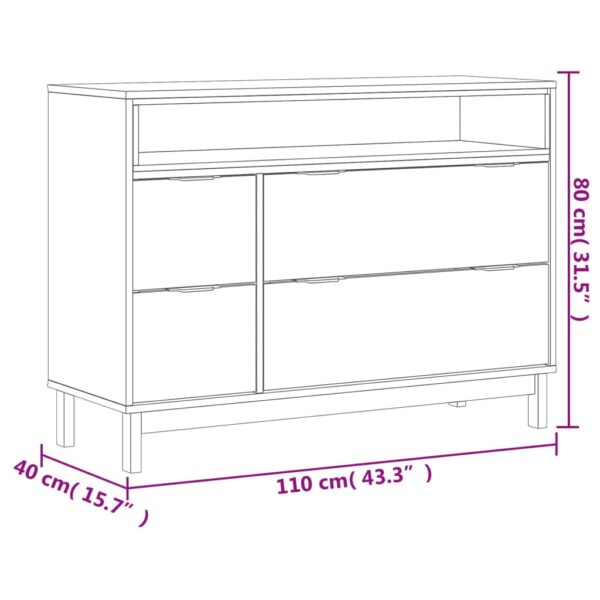 Komoda FLAM, 110x40x80 cm, lite drewno sosnowe - obrazek 10