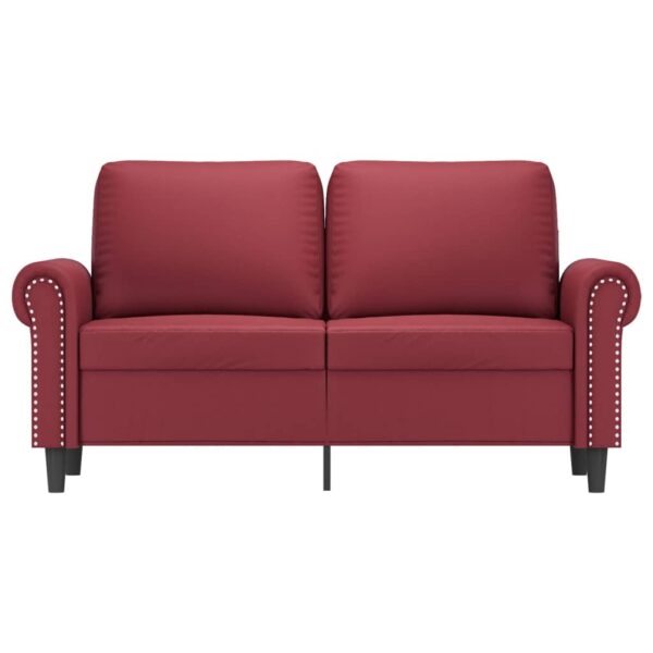 2-osobowa sofa, winna czerwień, 120 cm, sztuczna skóra - obrazek 3