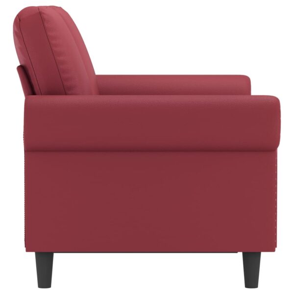 2-osobowa sofa, winna czerwień, 120 cm, sztuczna skóra - obrazek 4