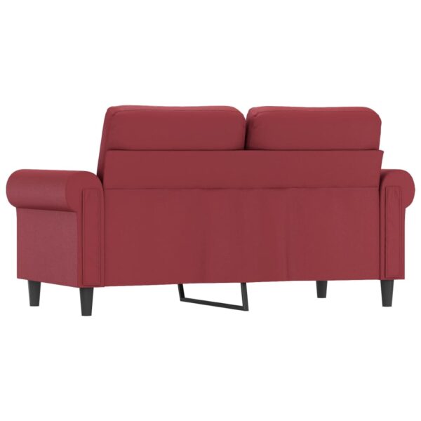 2-osobowa sofa, winna czerwień, 120 cm, sztuczna skóra - obrazek 5