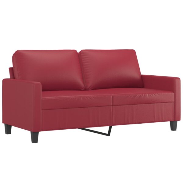 2-osobowa sofa, winna czerwień, 140 cm, sztuczna skóra - obrazek 2
