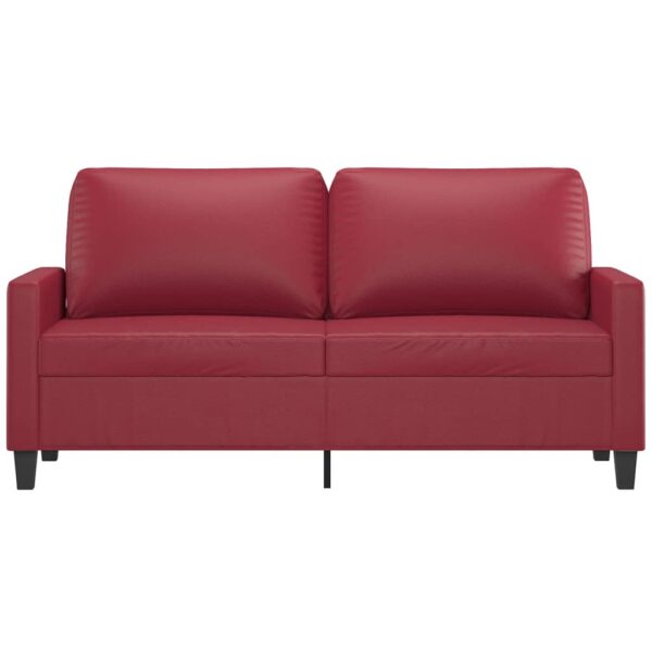 2-osobowa sofa, winna czerwień, 140 cm, sztuczna skóra - obrazek 3
