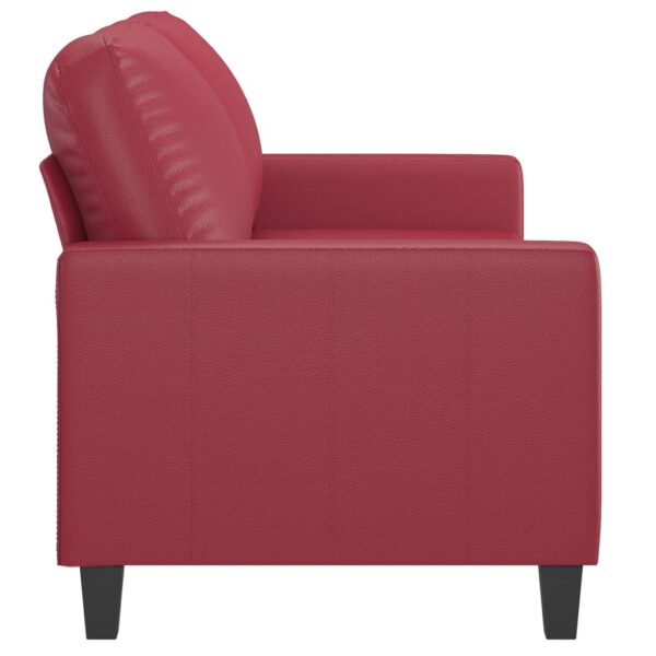 2-osobowa sofa, winna czerwień, 140 cm, sztuczna skóra - obrazek 4