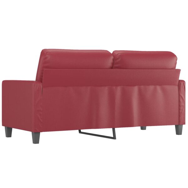 2-osobowa sofa, winna czerwień, 140 cm, sztuczna skóra - obrazek 5