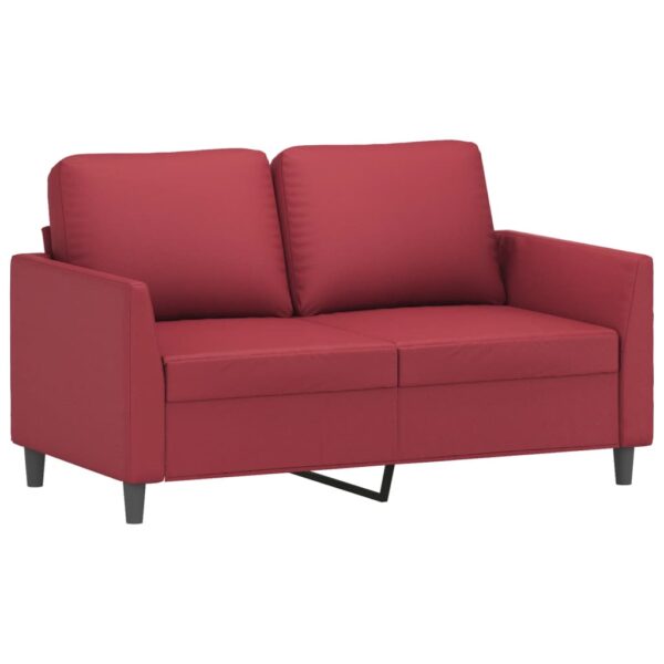 2-osobowa sofa, winna czerwień, 120 cm, sztuczna skóra - obrazek 2