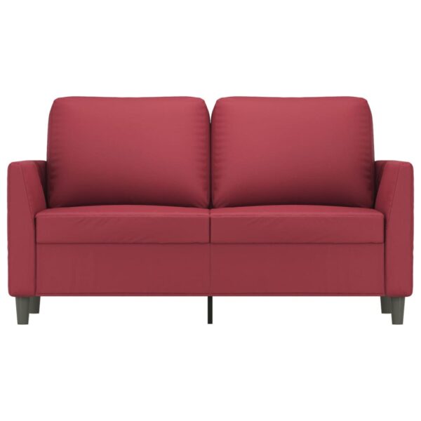 2-osobowa sofa, winna czerwień, 120 cm, sztuczna skóra - obrazek 3