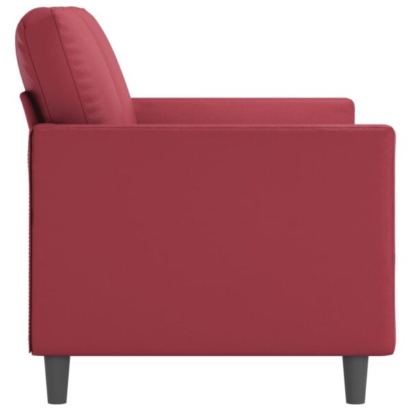 2-osobowa sofa, winna czerwień, 120 cm, sztuczna skóra - obrazek 4
