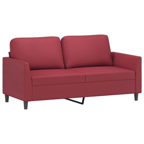 2-osobowa sofa, winna czerwień, 140 cm, sztuczna skóra - obrazek 2