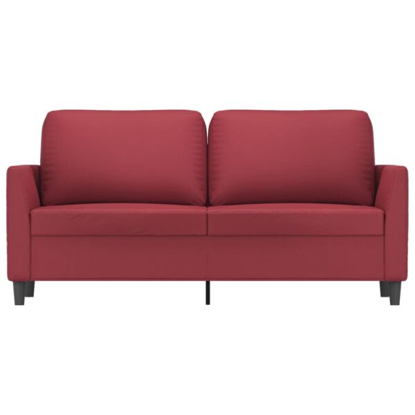 2-osobowa sofa, winna czerwień, 140 cm, sztuczna skóra - obrazek 3
