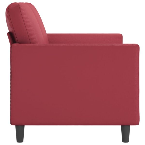 2-osobowa sofa, winna czerwień, 140 cm, sztuczna skóra - obrazek 4