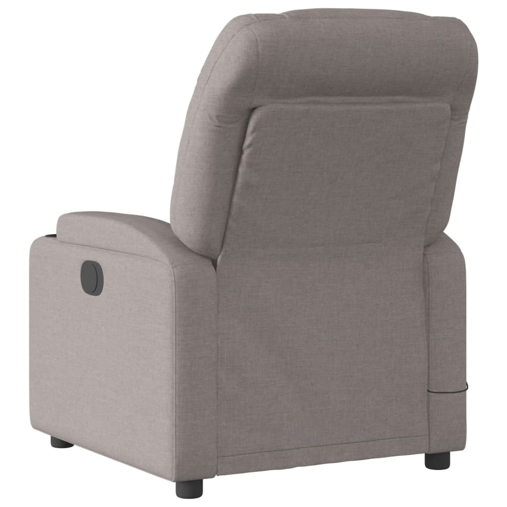 Rozkładany fotel masujący, elektryczny, kolor taupe, tkanina - obrazek 4