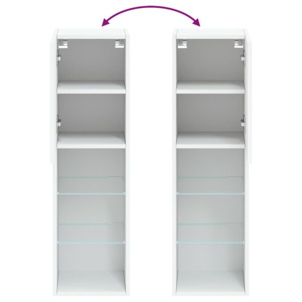 Szafki TV, z LED, 2 szt., białe, 30,5x30x102 cm - obrazek 12