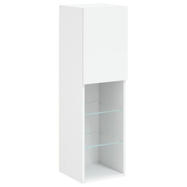Szafki TV, z LED, 2 szt., białe, 30,5x30x102 cm - obrazek 7