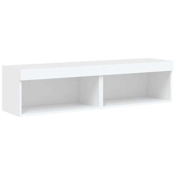 Szafki pod TV, z oświetleniem LED, 2 szt., białe, 60x30x30 cm - obrazek 7