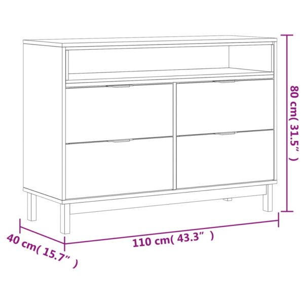 Komoda FLAM, 110x40x80 cm, lite drewno sosnowe - obrazek 10