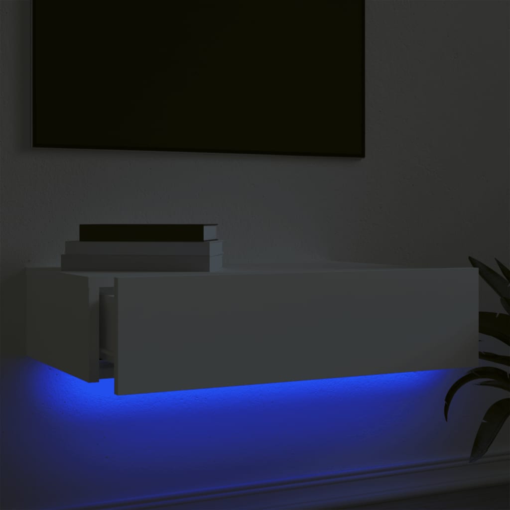 Szafka telewizyjna z LED, biała, 60x35x15,5 cm - obrazek 4