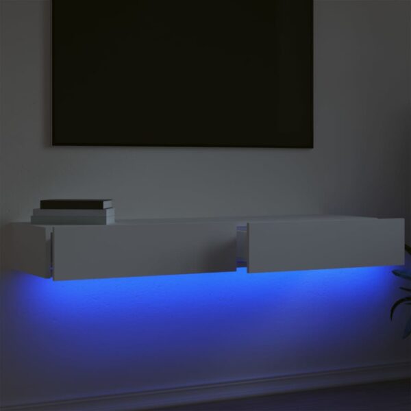 Szafki telewizyjne z LED, 2 szt., białe, 60x35x15,5 cm - obrazek 4