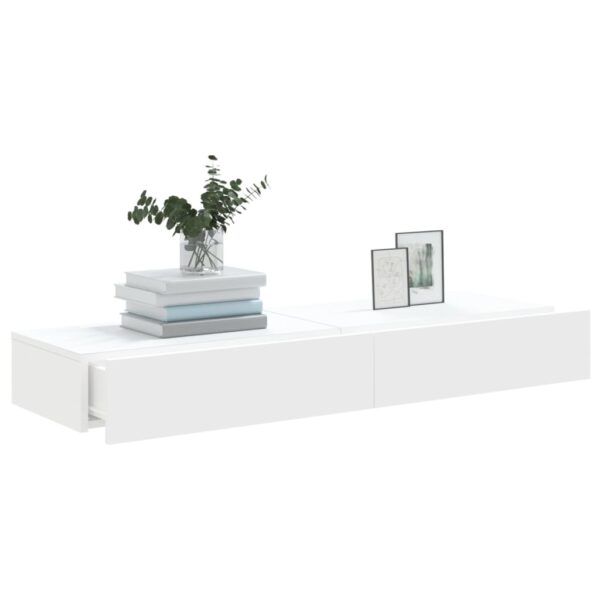 Szafki telewizyjne z LED, 2 szt., białe, 60x35x15,5 cm - obrazek 5