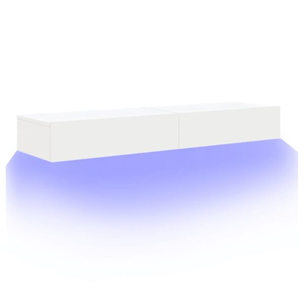 Szafki telewizyjne z LED, 2 szt., białe, 60x35x15,5 cm - obrazek 6
